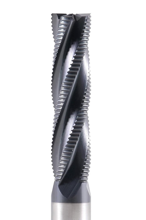 Accusize Industrial Tools 1/2'' Fine Tooth M42 8% Cobalt Tialn Roughing End Mill, 1/2'' Shk Dia, 2'' Flute Length