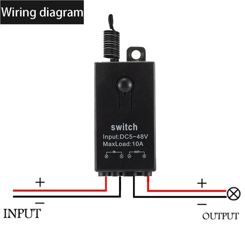 12v Switch,2 12V/24V/48V/10A 328FT Remote Control Way Mini Wireless Switches,DC Relay with Long Range,Wireless RF