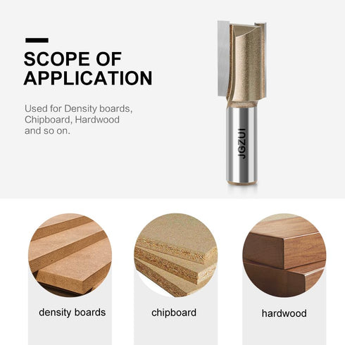 JGZUI Set 1/2" 0.87inch, Router Bit for Woodworking, Shank,Slotted Diameter Straight Flush Trim Bits, Professional