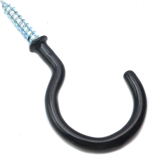 Xiaoyztan 50 Pcs Vinyl Coated Screw-in Hooks, Iron Ceiling Hooks for Wall Hanging Plants, Decoration, or Tools Hanging,