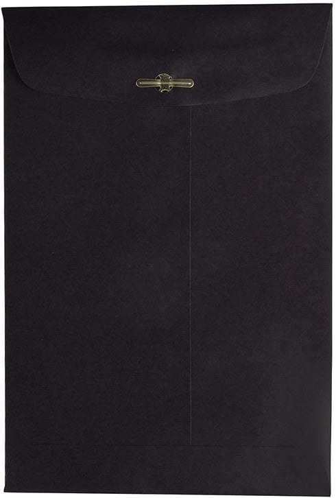 JAM PAPER 6 x 9 Open End Catalog Envelopes with Clasp Closure - Black, 100/Pack