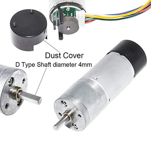 Encoder Metal Gearmotor 12V DC High Speed 600RPM Gear Motor with Encoder for Robotics