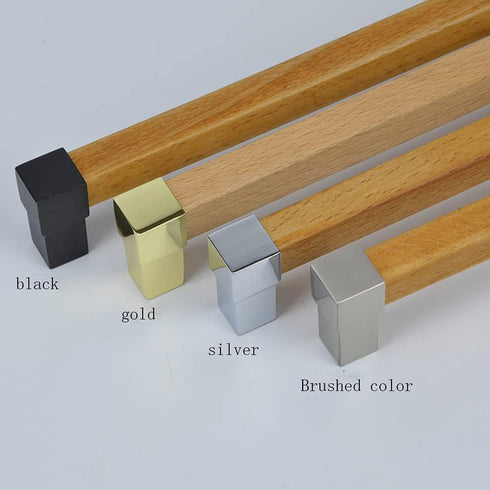 IBOWZ 2 Kitchen Cupboard Handle Pieces Drawer Handle Solid Wood Handles Base Made of Gold Solid Zinc Alloy Cupboard