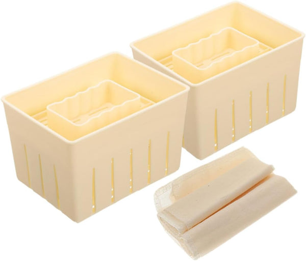 ZUNOXAZ Tofu Press Mold Kit with Cheese Cloth Soybean Curd Mold Box for