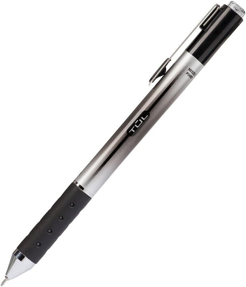 TUL Retractable Gel Pens Bundle - 0.5mm Fine Needle Point, Black/Blue (2 4-packs)