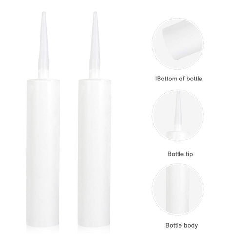 DOITOOL Empty Caulk Tubes, 5 Pcs - 20oz Reusable Plastic Caulk Tubes for Cracks, Tiles, and Repairs
