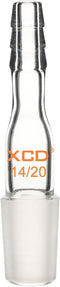 XCD Glass Straight Inlet Adapter, Lab Glass Adapter with 14/20 Male Joint and 10 mm Hose Connection for Laboratory Use