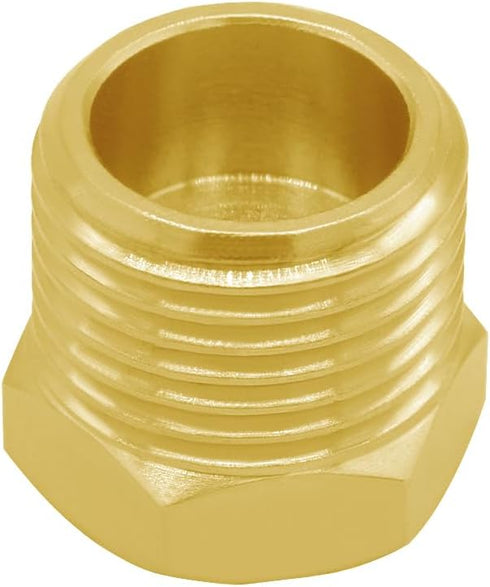 Joywayus 4PCS Brass Reducer Faucet Connector, 1/2 G Male to 3/8 Compression Female Thread Bushing Pipe Fitting