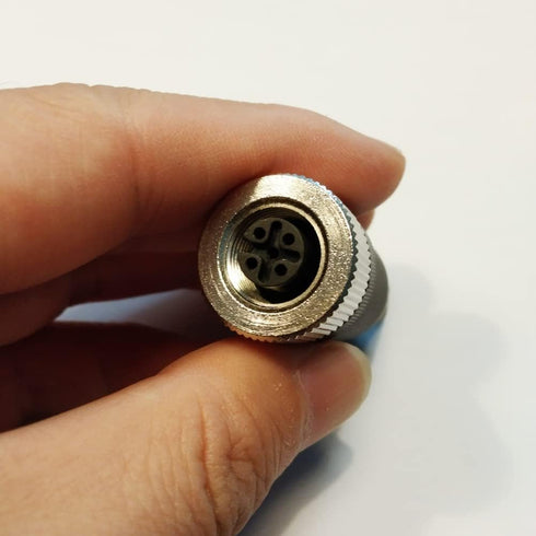 2Pcs M12 4 Pin Female Connector, 12mm A Code Industrial Circular Connector, IP67 250V 4A AC/DC