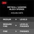 3M 2-5/8 3-3/4 (9095DC-NA) Drywall Sanding Sponge, Fine/Medium Grits, Dual Grit Block, Medium Grit to Remove, Fine Grit
