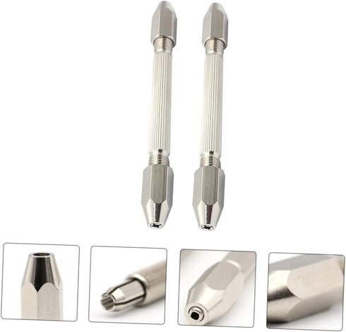 DOITOOL 6 Pcs Mini Vise Drill Model Tools, Hand Auger Miniatures, Double Ended Pin Vise Set