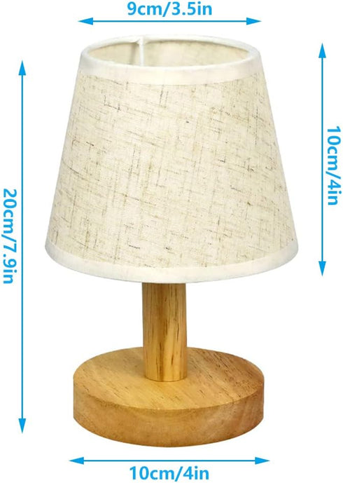 Small Table Lamp,Bedside Table Lamp,Wooden Bedside Lamp Simple Bedroom Lamp Linen Shade Mini Desk Lamp Night Light Nightstand Lamp for Bedroom,Living Room,Kids Room by YKCGG