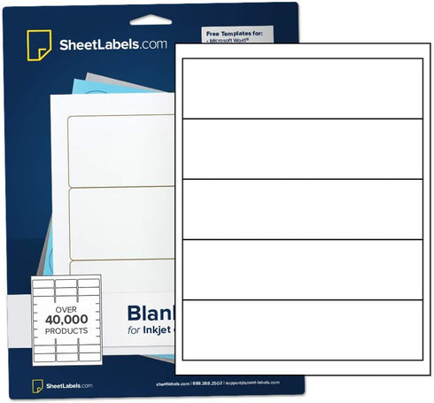 Water Bottle Labels - Not Waterproof, 2" x 8", Easy to Peel, 125 Labels - 25 Sheets, from SheetLabels.com