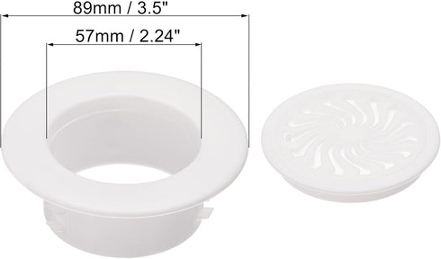 uxcell Round Vent Cover, ABS Plastic Adjustable Air Vent Cover White for 2.4" - 2.8" Diameter Hole, 4pcs