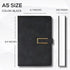 Leather Journal A5 with Pen Compartment, Leather Bound for Women Men, Daily Travel Diary Writing Journal (Black with