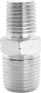 1 Piece 3/8" x 1/4" Male NPT Hex Nipple, Plated Steel Hydraulic Fitting Adapter