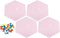 PATIKIL Hexagon Felt Board Tiles, 4 Pack Self Adhesive Moon Wall Pin Bulletin Board with Push Pins for Decor