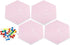 PATIKIL Hexagon Felt Board Tiles, 4 Pack Self Adhesive Moon Wall Pin Bulletin Board with Push Pins for Decor
