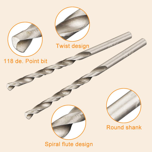 Mtsooning 10PCS Twist Drill Bits, 3mm HSS Reduced Shank Micro Bits for Electrical Drilling Tool, Stainless Steel Wood