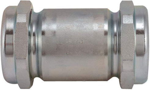 Eastman 5 Inch Long Pattern Compression Coupling, 1-1/2 Inch IPS, Galvanized Steel, Model EZ-20570
