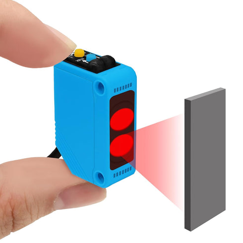AURTRR Micro Photoelectric Sensor Switch PNP NO+NC,DC10-30V,Distance:80cm/31.52'', AE3Z-D81,Reflective photovoltaic Sensor,Garage Parking sensors,Infrared,Beam mini