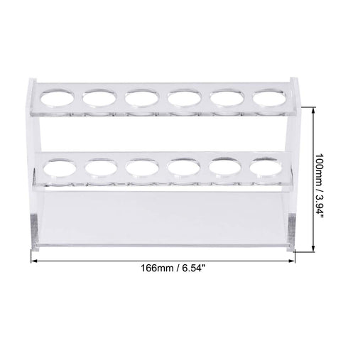 uxcell Acrylic Test Tube Holder Lab Stand Rack 6 Wells for 25ml Centrifuge Tubes Clear