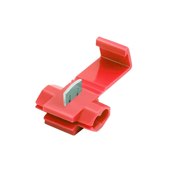 100pcs Solderless Quick Splice Snap Wire Connectors, 22-18 AWG Red Cold Pressed Insulated Electric Crimp