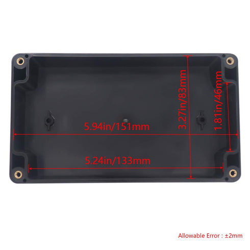 Project Box IP65 Waterproof Junction Box - Black ABS Plastic Electrical Case, DIY Project Enclosure 6.22x3.54x2.36 inch