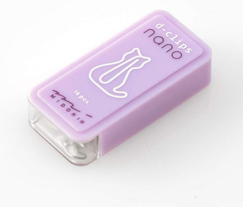 Midori 43377006 Nano Deep Clips with Cat Pattern