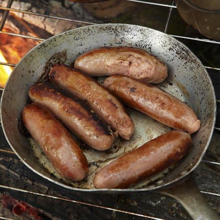 3dRose Zealand-AU02 DWA6615 12 Inch Cuisine, Sausages on Campfire, South Island, New - David Wall Ceramic Tile