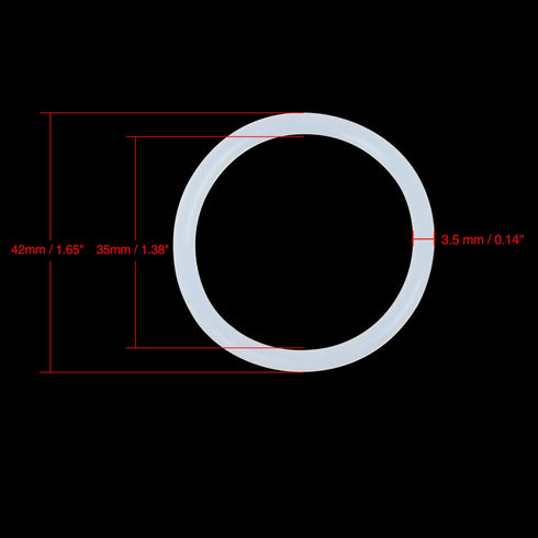 X AUTOHAUX Silicone O-Rings, White, 42mm OD, 35mm ID, 3.5mm Width VMQ Seal Gasket for Pipe Repair, Pack of 50