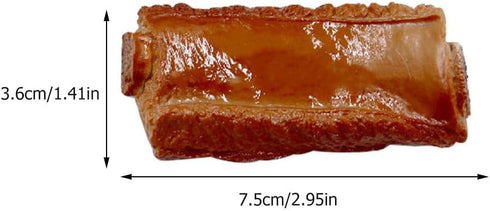 3 Housoutil Simulation Braised Pork Chops Food Model Pieces Realistic Fake Ribs Props for Home Kitchen Decoration