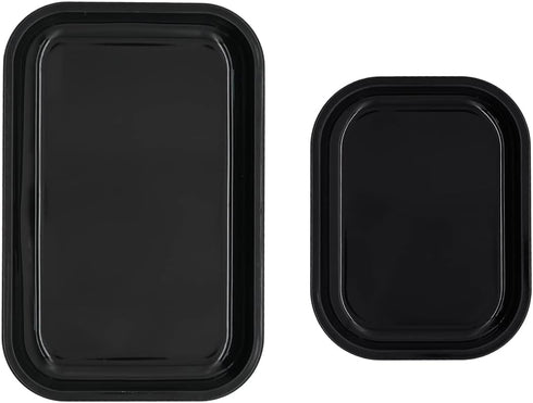 Black Metal Tray 2 Pack, 11"x7" and 7"x5.5", Stylish Black Design