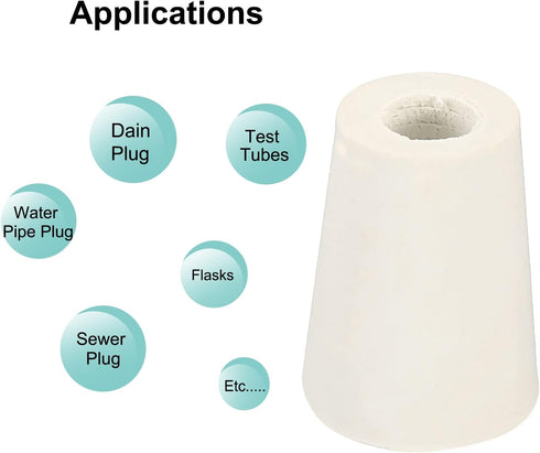 MECCANIXITY 5 Pieces Rubber Tapered Plug, 15mm to 20mm with Hole Test Tubes Bungs Stopper