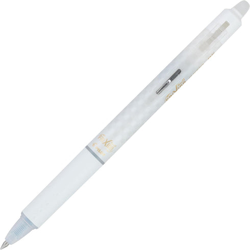 Pilot FriXion Clicker Checker Design Erasable Gel Pens, 0.5mm Extra Fine Point, White Barrel, Black Ink, Pack of 3