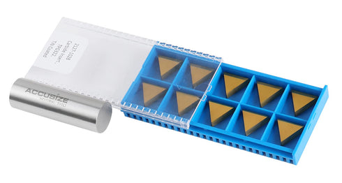 Accusize Industrial Tools Tpg322 Tin Coated Carbide Inserts, 10 Pcs/Box