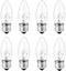 YKCGG 8 Pack 40W Incandescent Equivalent Energy Torpedo Tip Chandelier with Crystal Clear