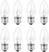 YKCGG 8 Pack 40W Incandescent Equivalent Energy Torpedo Tip Chandelier with Crystal Clear