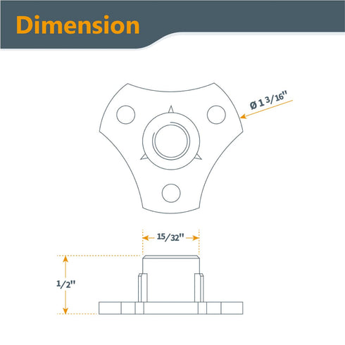 POWERTEC 5/16-18 T Nuts, 8 Pcs | Screw-On Tee Nuts for Wood Working, Rock Climbing Holds, and Furniture