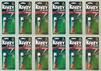 Krazy Glue KG585 Instant Purpose Tube, 0.07-Ounce Clear, Pack of 12