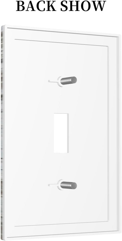 Rustic Farmhouse Decorative Switch Plate Covers, 1 Gang Wall Plate Single Toggle Light Switch Cover Plate for Bedroom