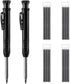 Carpenter Pencil Set with Sharpener, Mechanical Carpenter Pencils (Pack of 26 Refills) for Heavy Duty Work