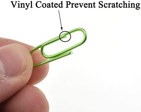 HAHIYO 150 Pack Green Paper Clips, 1.1" (28mm) Length, Vinyl Coated, Sturdy for Bookmark Organizing Home Office School