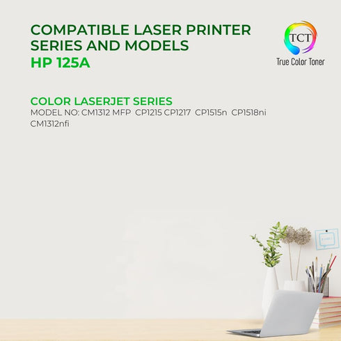 TCT Premium Compatible Toner Cartridge for HP 125A CB543A Magenta, Works with CP1215 CP1515N CP1518NI, CM1312 Printers