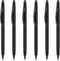 Unibene Slim Metallic Retractable Ballpoint Pens, 6 Pack, Matte Black, Medium Point (1 mm) for Office Students