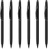 Unibene Slim Metallic Retractable Ballpoint Pens, 6 Pack, Matte Black, Medium Point (1 mm) for Office Students