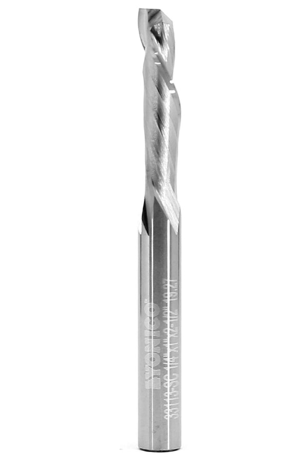 YONICO CNC Compression Bit Single Flute Spiral End Mill Router Bit, 1/4-Inch Dia. 1/4-Inch Shank