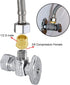 Joywayus 4PCS Brass Reducer Faucet Connector, 1/2 G Male to 3/8 Compression Female Thread Bushing Pipe Fitting