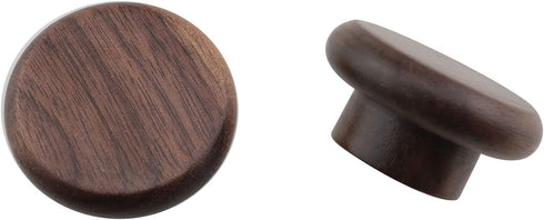 TAODAN 2pcs 40x20mm Black Walnut Kitchen Cabinet Knob Round Wood Drawer Knobs Dressing Table Wooden Furniture Handles