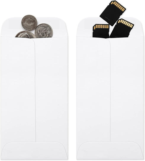 ValBox 3.5x6.5 Money Envelopes, White Kraft #7 Coin Envelopes, Gummed Flap for Cash, Budgeting (Pack of 100)